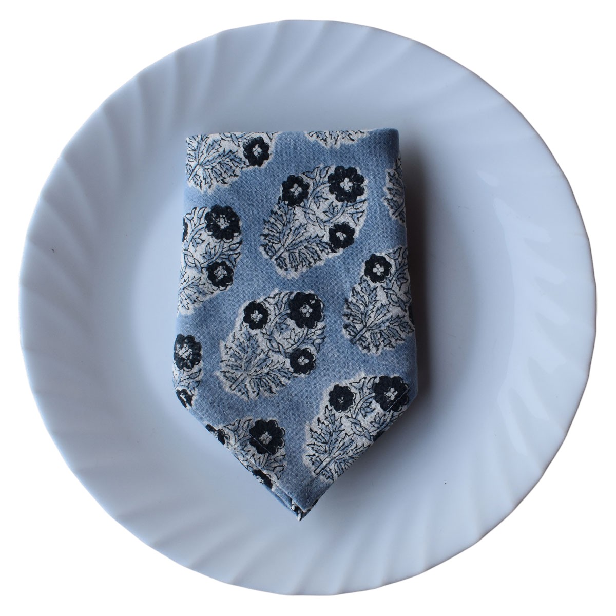 Hand Block Printed Cotton Napkin 45x45 cms Set of 4 Napkins Boota Starlight Patti Gud 202505