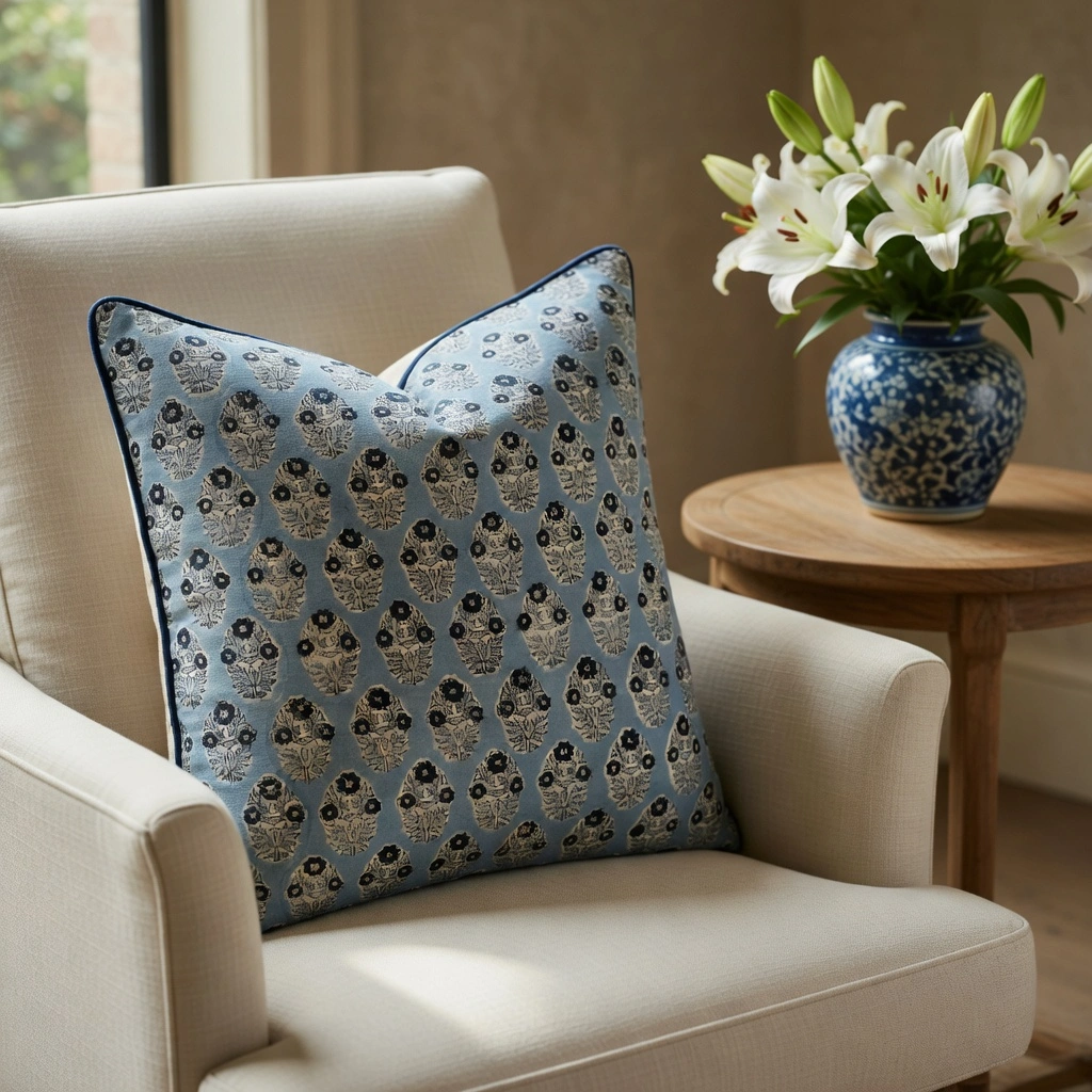 Piping Cushion Cover 50x50 cms Boota Starlight Patti Gud 202505