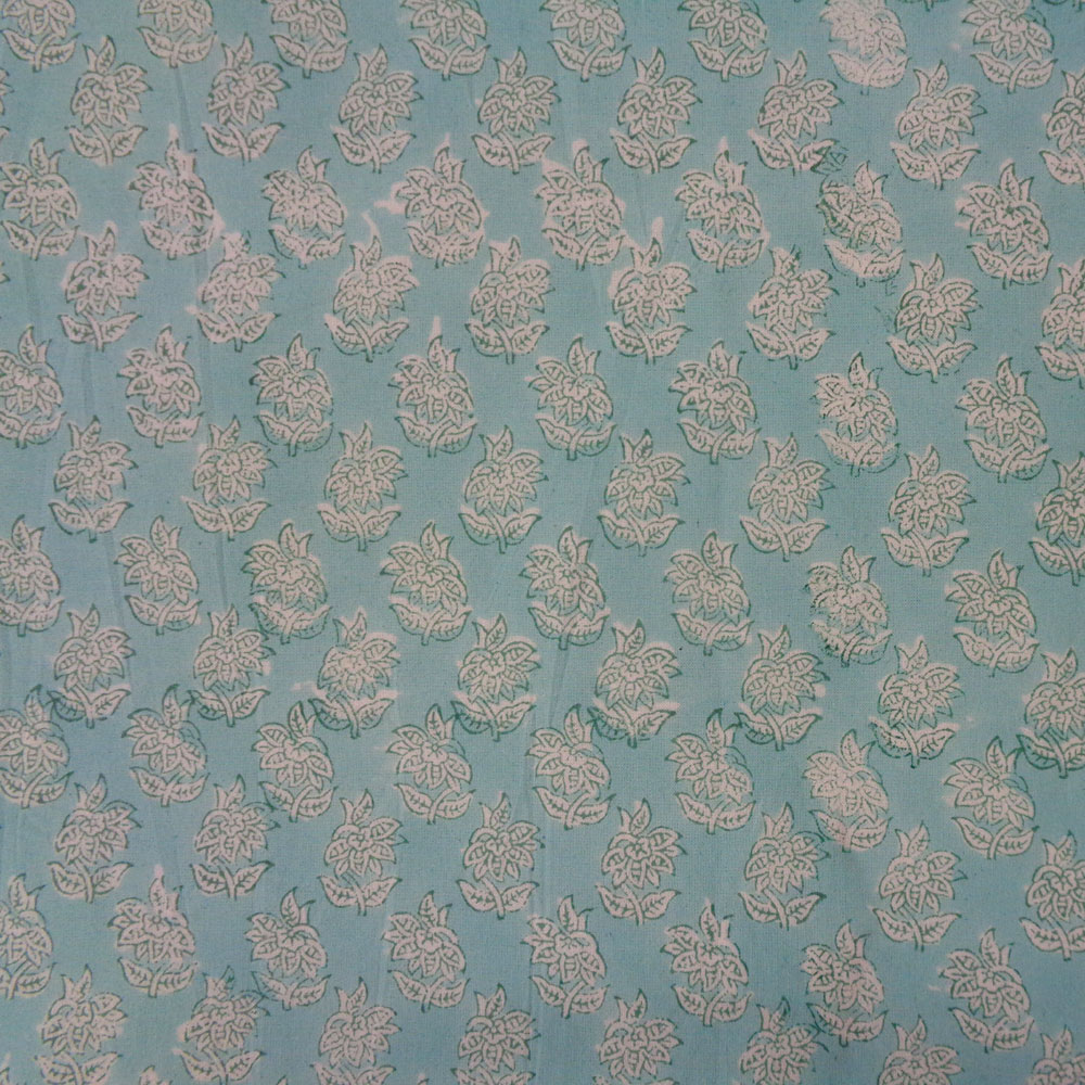 Hand Block Printed Cotton Napkin 45x45 cms Set of 4 Napkins Booti Teal White 400213