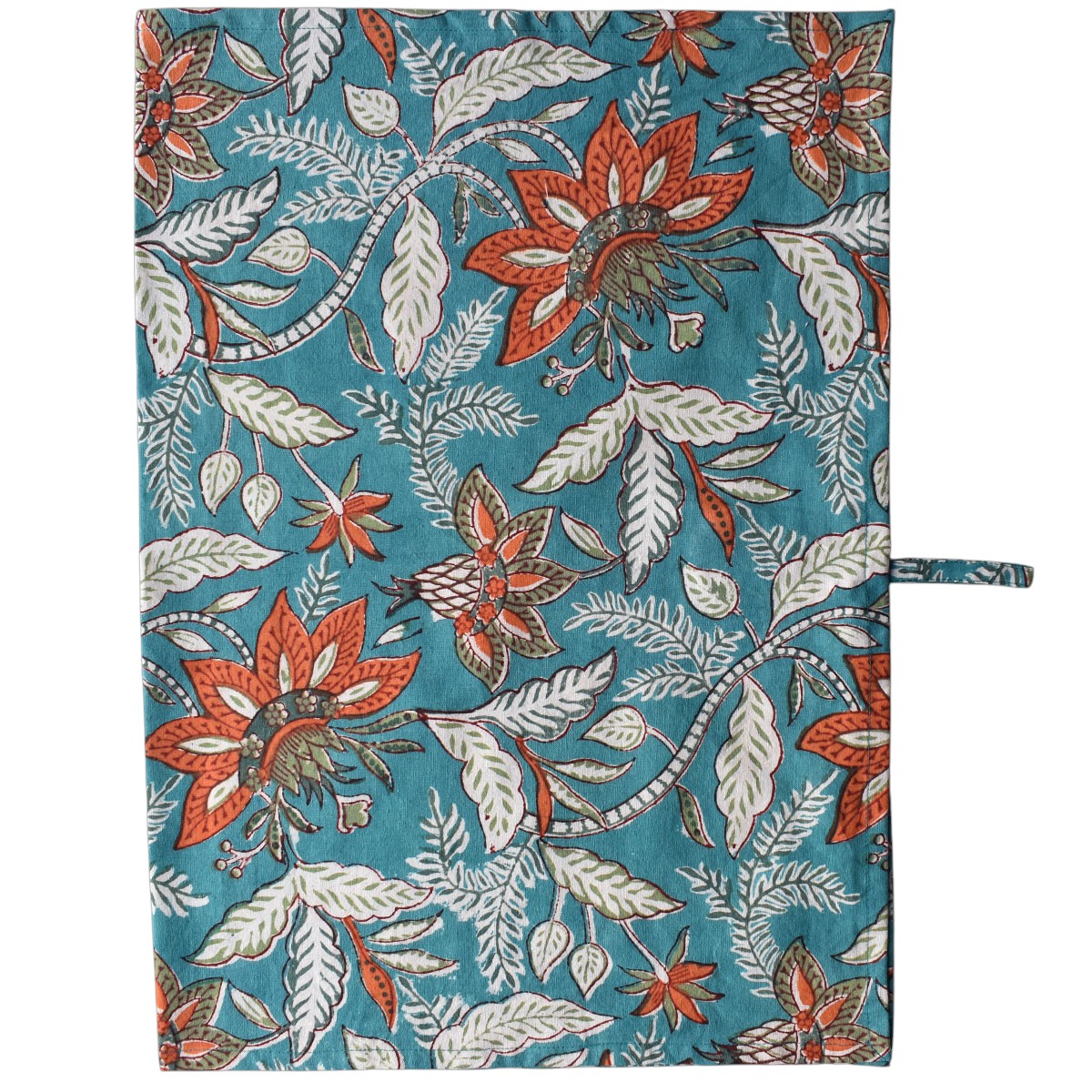 Hand Block Printed Cotton Kitchen Towels 50x70 cms Bossanova Green Gud 393939