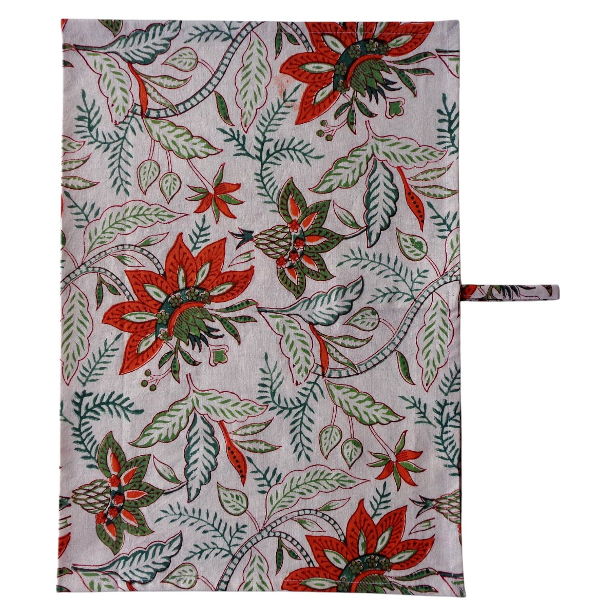 Hand Block Printed Cotton Kitchen Towels 50x70 cms Bossanova Green Open 393938