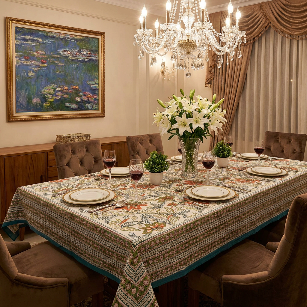 Christmas Tablecloth 180x270 cms Bossanova Green Open 393938