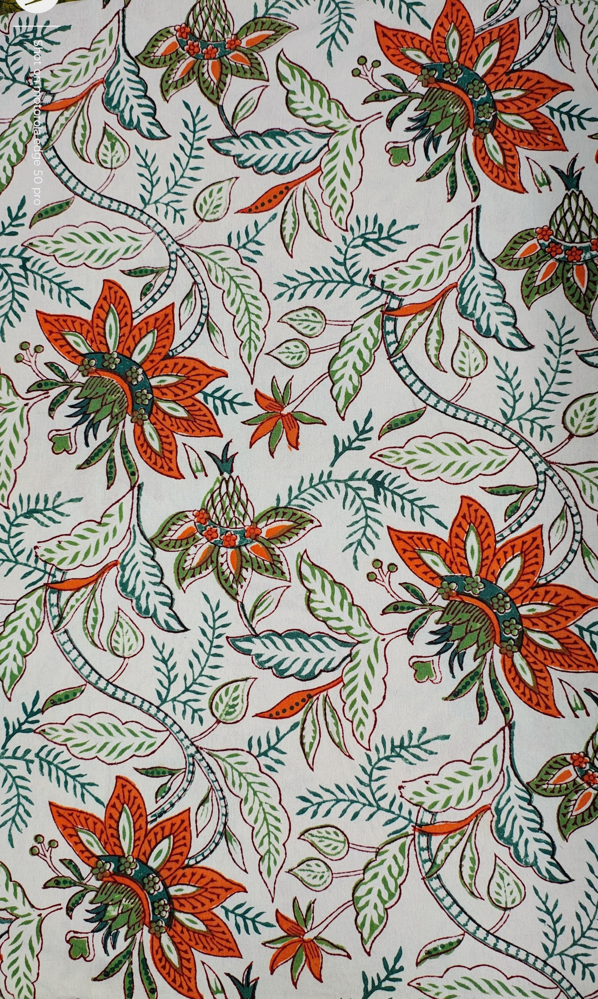 5 Yard Running Fabric Jaipur Block Printed Cotton 20 Sheeting Fabric Bossanova Green Open 393938