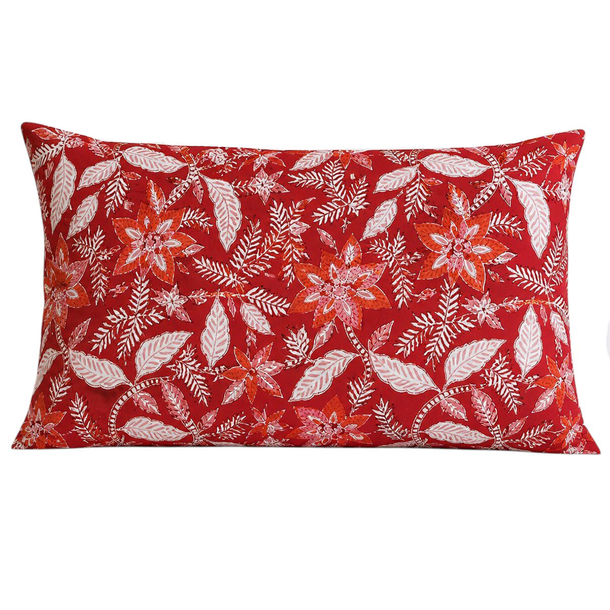 Hand Block Printed Cotton Pillows Cover 50x70 cm Set of 2 Bossanova Red Gud 208858