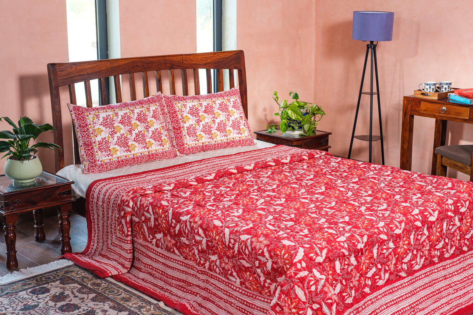 Cotton Quilt King Size Bossanova Red Gud 208858
