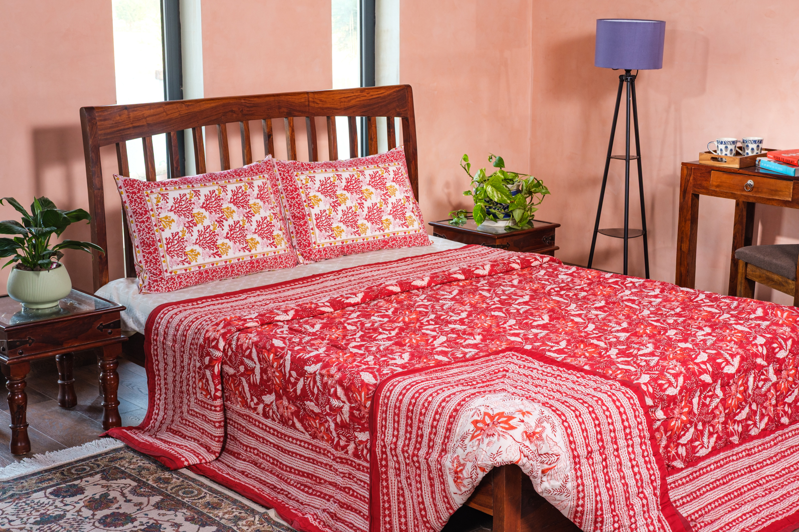 Cotton Quilt King Size Bossanova Red Gud 208858