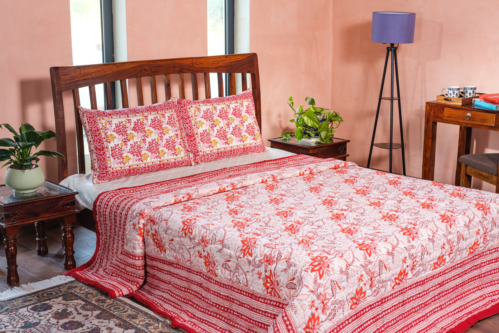 Cotton Quilt King Size Bossanova Red Gud 208858