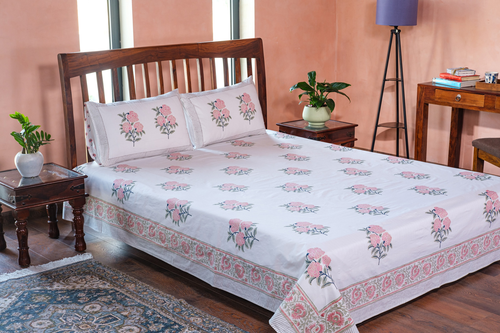 Queen Size Percale Fine Cotton Bedspread with 2 Pillow Cases 100878