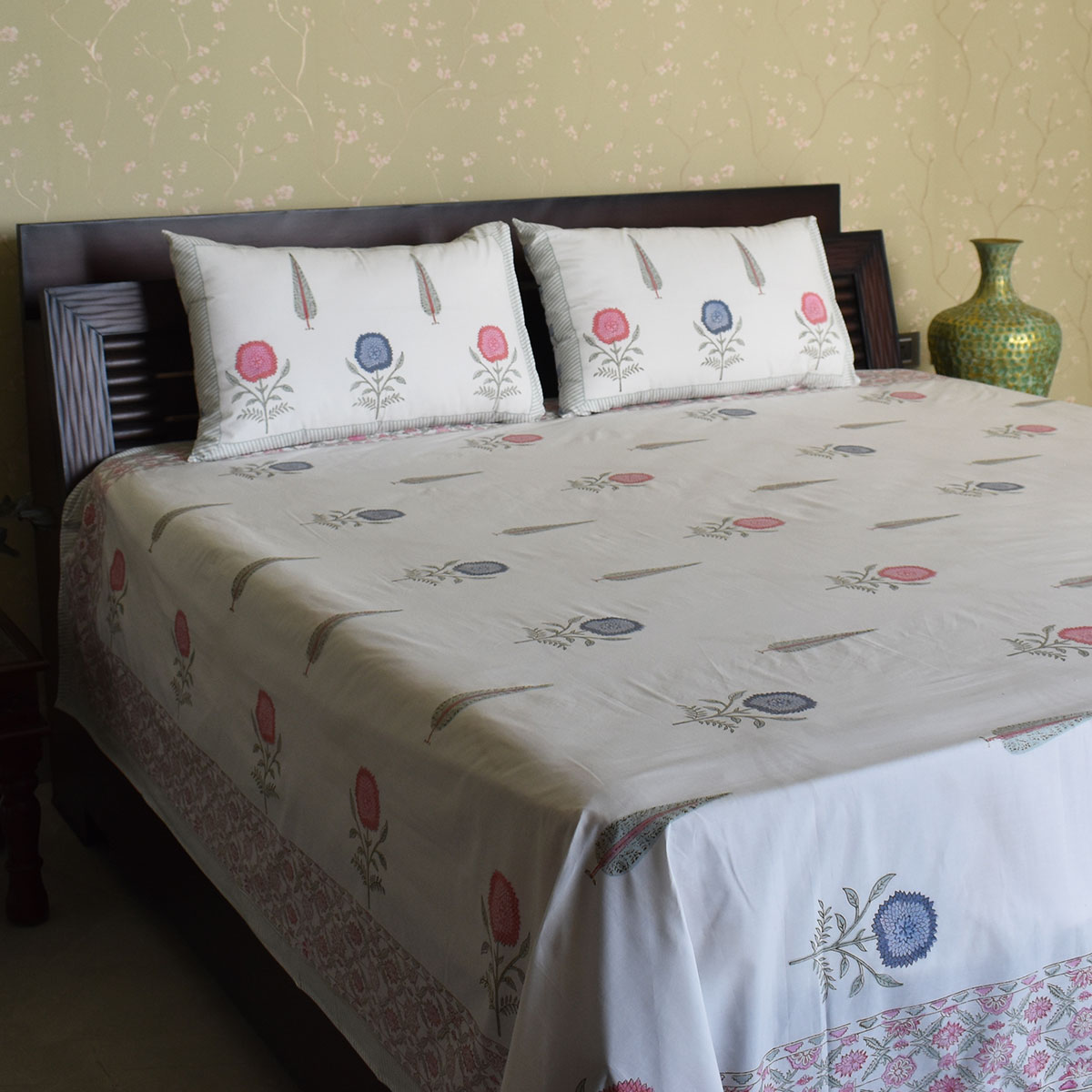 Queen Size Percale Fine Cotton Bedspread with 2 Pillow Cases 200080