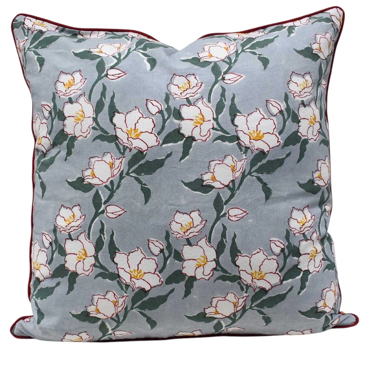 Piping Cushion Cover 50x50 cms   Camellia Snow Dusk 260419