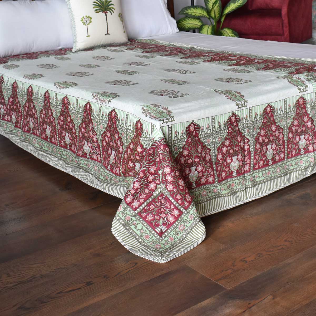 Hand Block Printed Cotton Twin Size Dohar Chakri Phool 230848