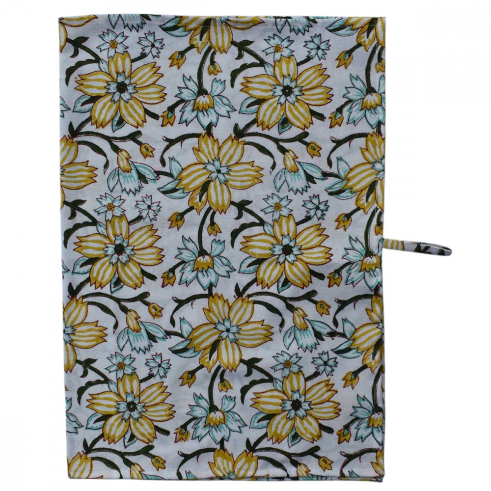 Image of Hand Block Printed Cotton Kitchen Towels 50x70 cms |  Champa Kali 204564
