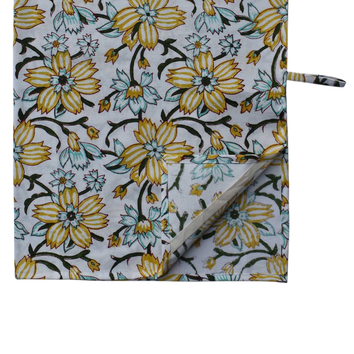Hand Block Printed Cotton Kitchen Towels 50x70 cms Champa Kali 204564
