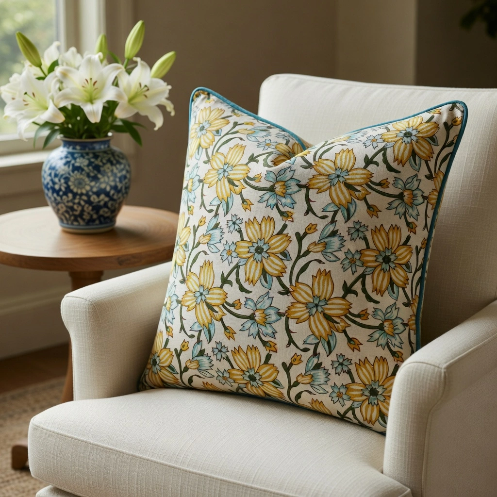 Piping Cushion Cover 50x50 cms Champa Kali 204564