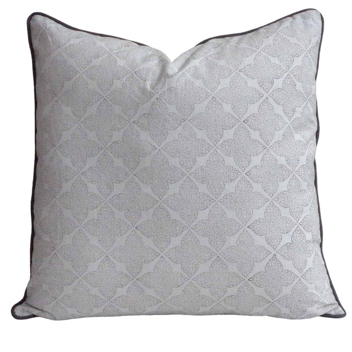 Piping Cushion Cover 50x50 cms Chokor Phool Grey 101363