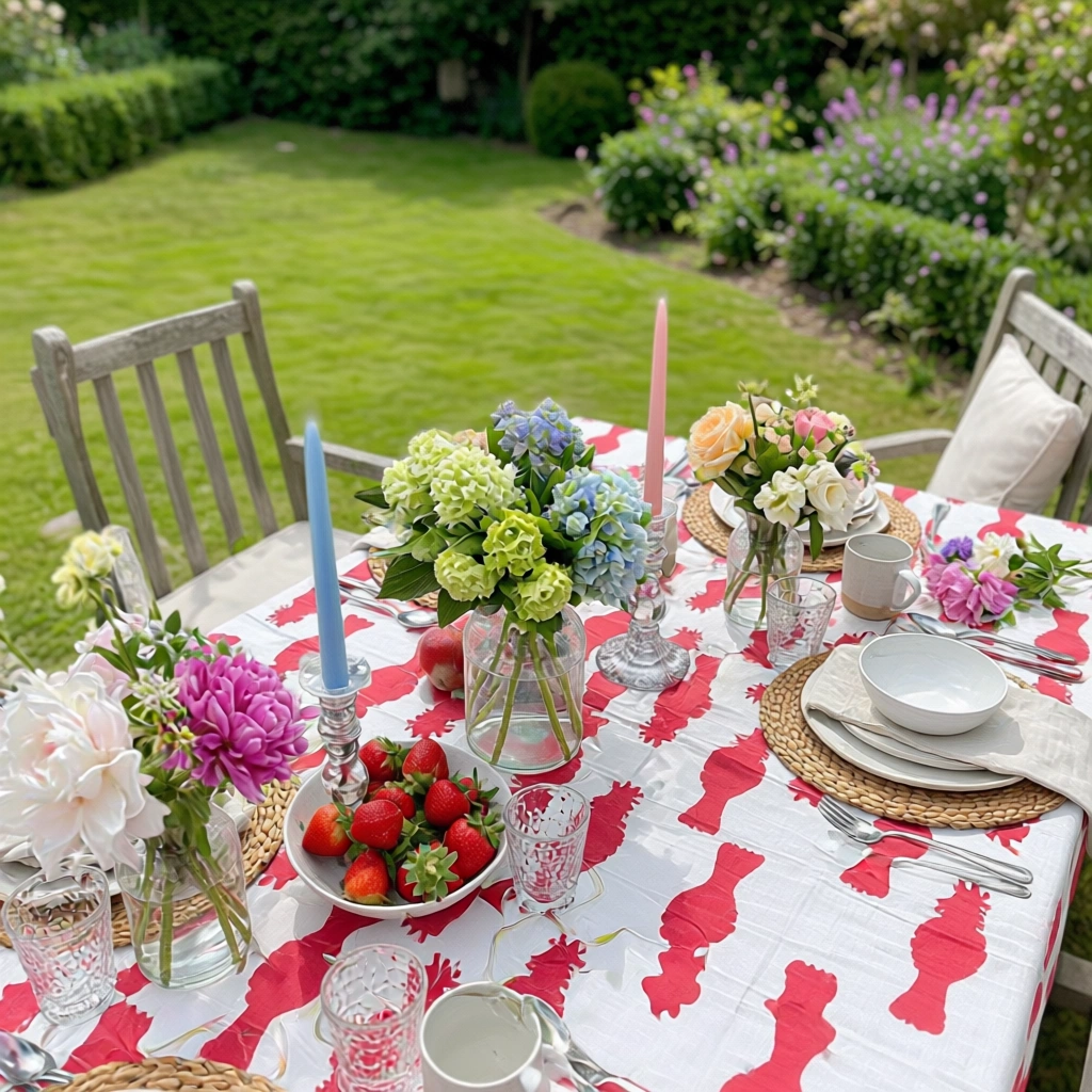 10 Seater Tablecloth 180x270 cms  Cockatoo Red 271022