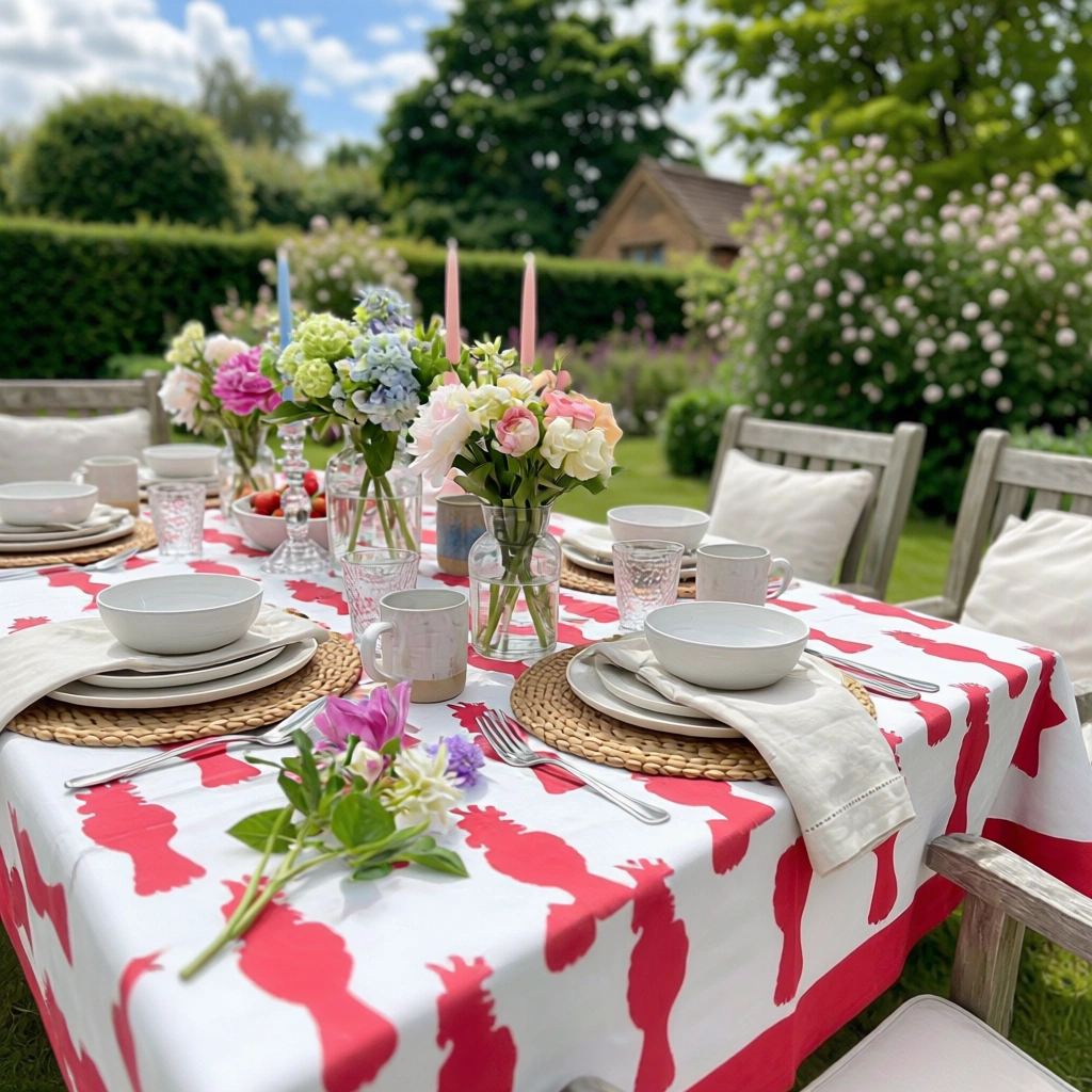 12 Seater Tablecloth  180x340 cms  Cockatoo Red 271022