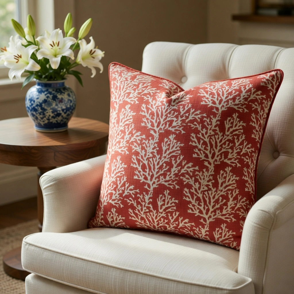 Piping Cushion Cover 50x50 cms Coral Jaipur Pink 202528