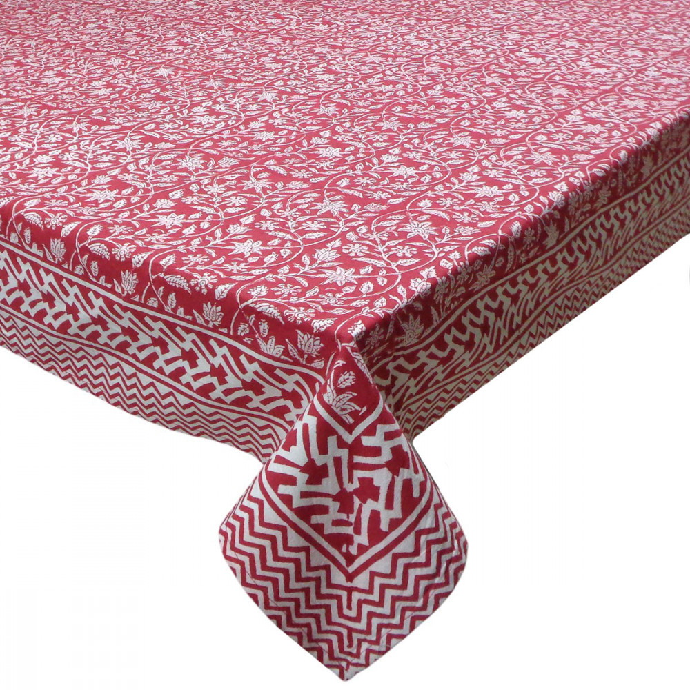 Image of Tablecloth 180x270 cms | Crimson Bloom 202408
