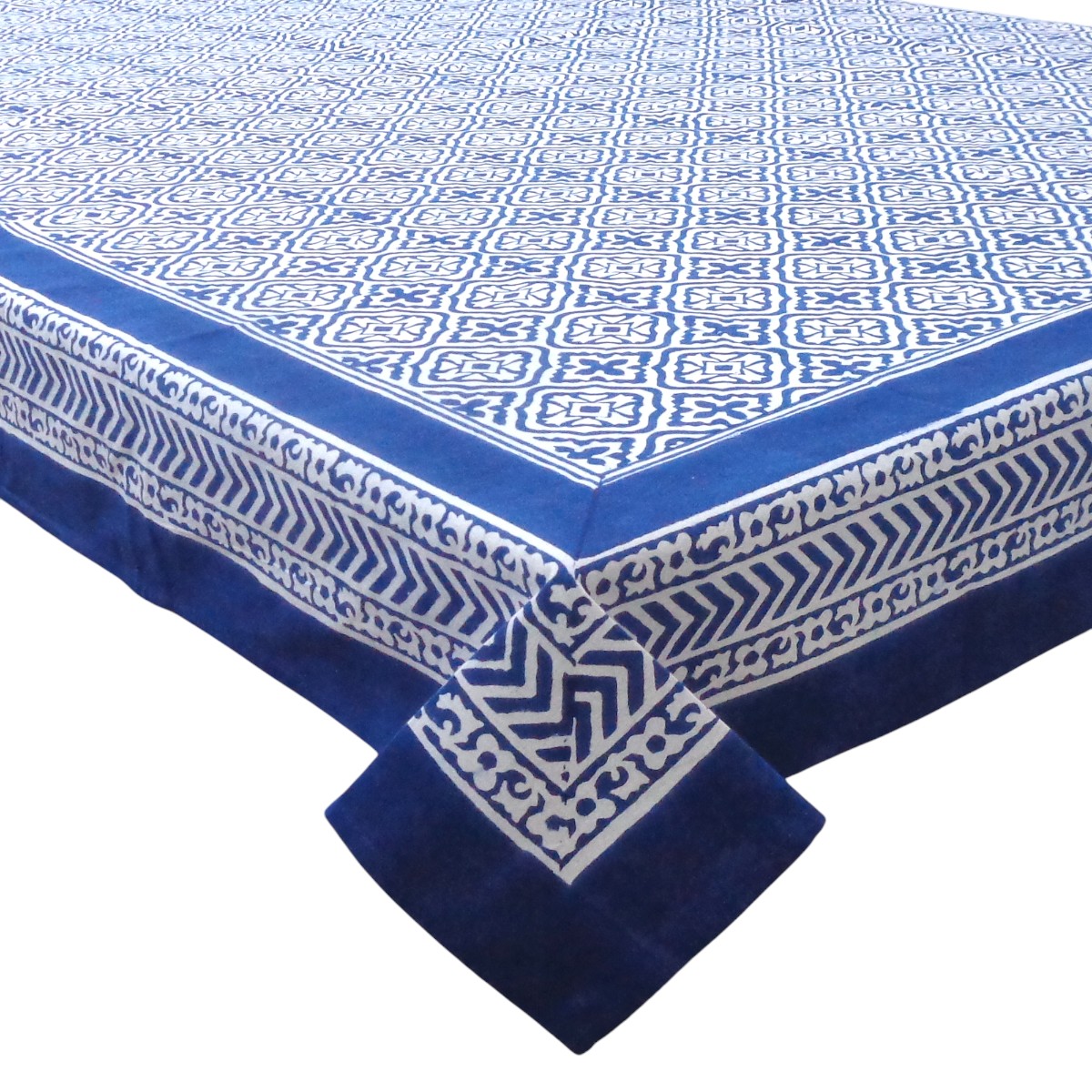 12 Seater Tablecloth 180x340 cms Cross Flower Blue 302287