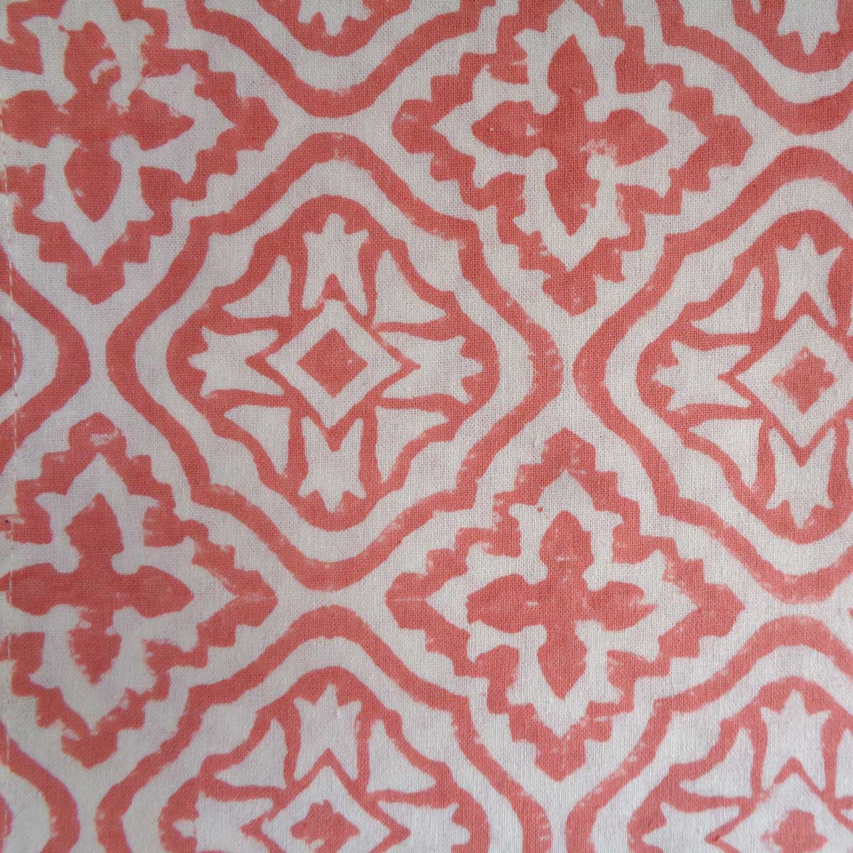 Hand Block Printed Cotton Napkin 45x45 Set of 4 Napkins Cross Flower Pink 107051