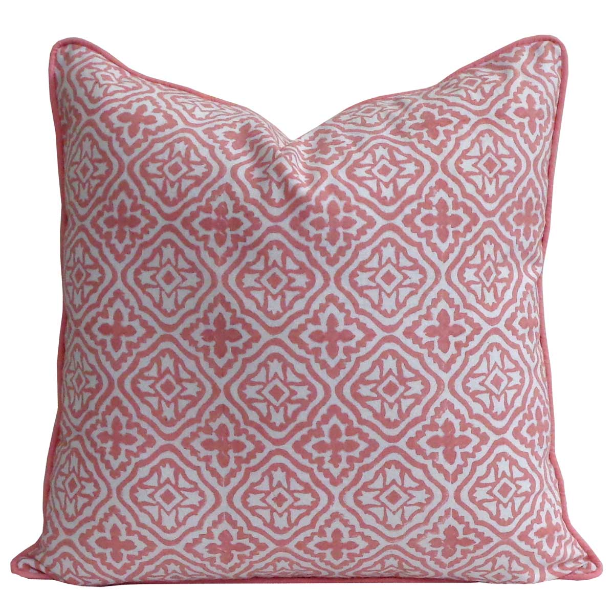 Piping Cushion Cover 50x50 cms Cross Flower Pink 107051