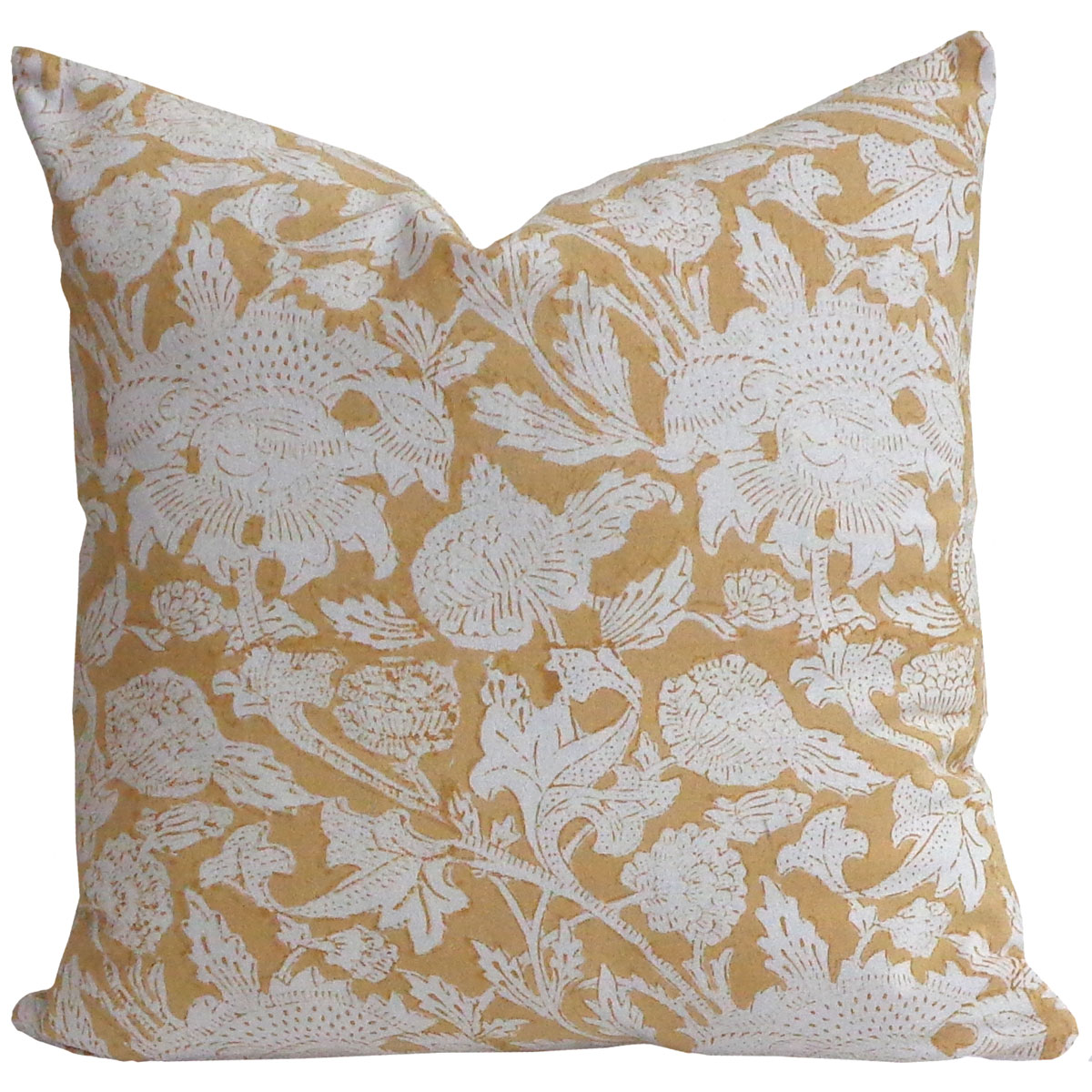 Hand Block Printed Cotton Cushion Cover 40x40 cms Amarnath Beige Gud 207851