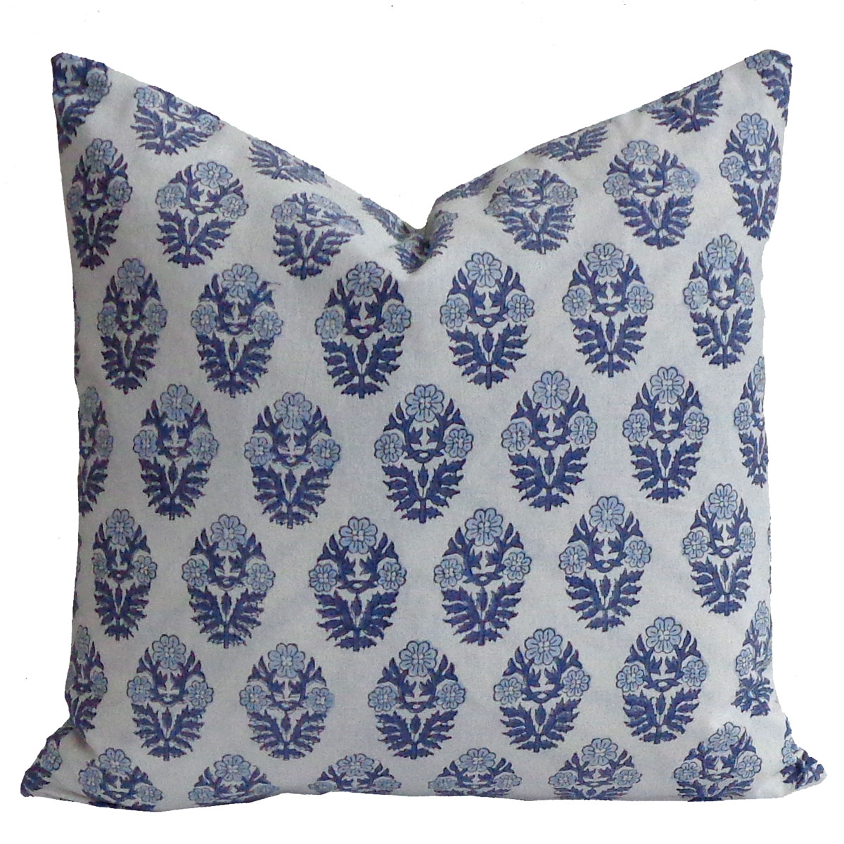 Hand Block Printed Cotton Cushion Cover 40x40 cms Boota Starlight Open 208647