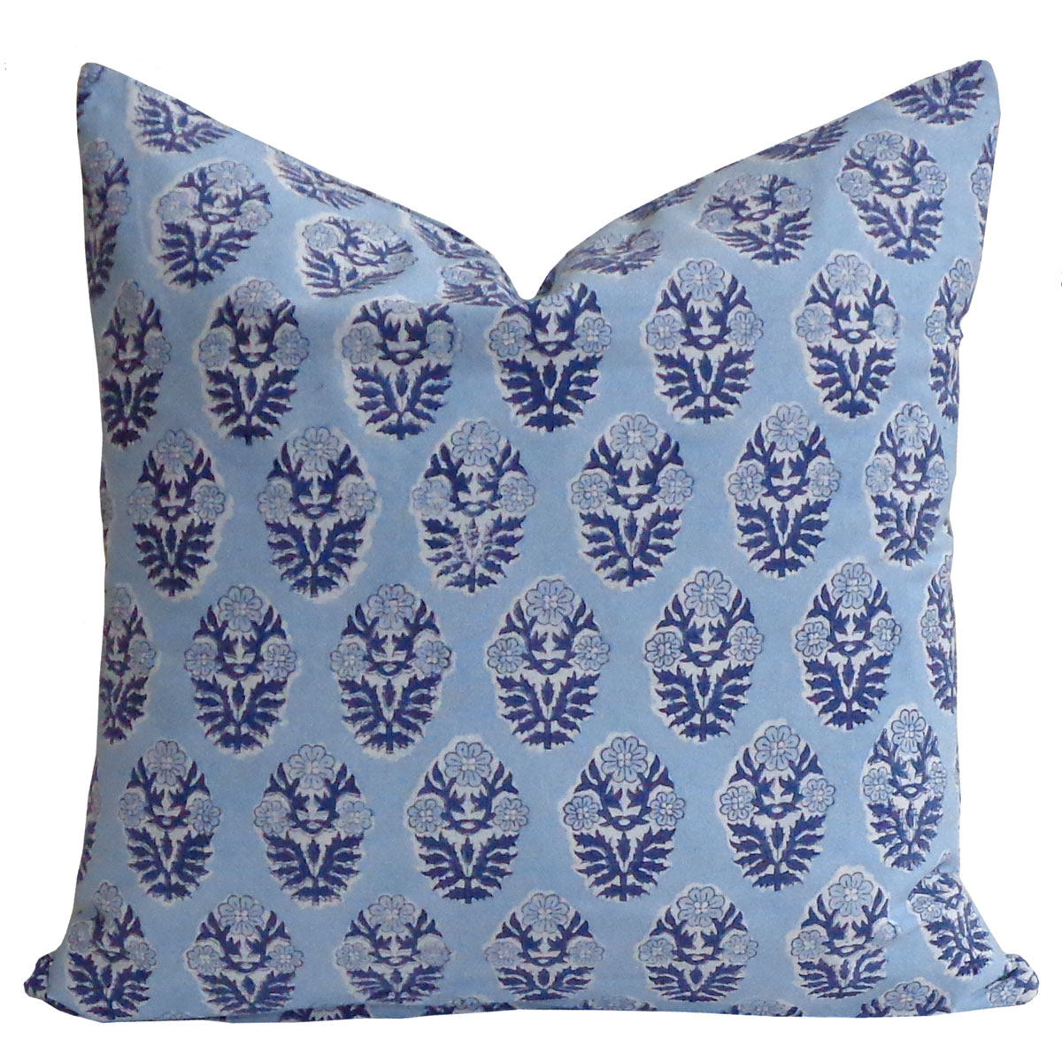 Hand Block Printed Cotton Cushion Cover 40x40 cms Boota Starlight Patti Gud 202505