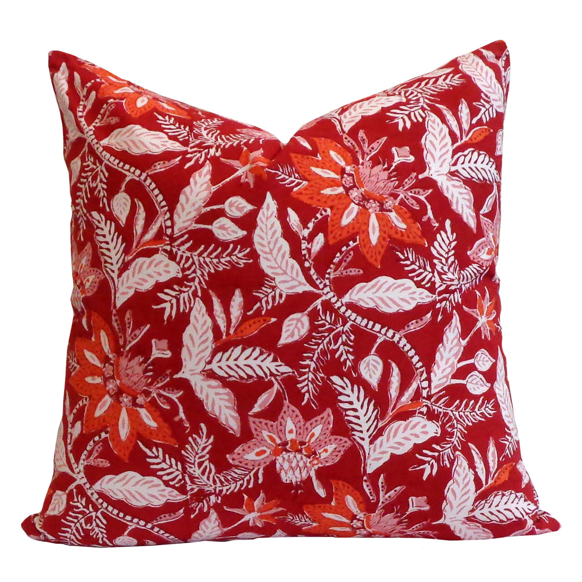 Hand Block Printed Cotton Cushion Cover 50x50 cms Bossanova Red Gud 208858