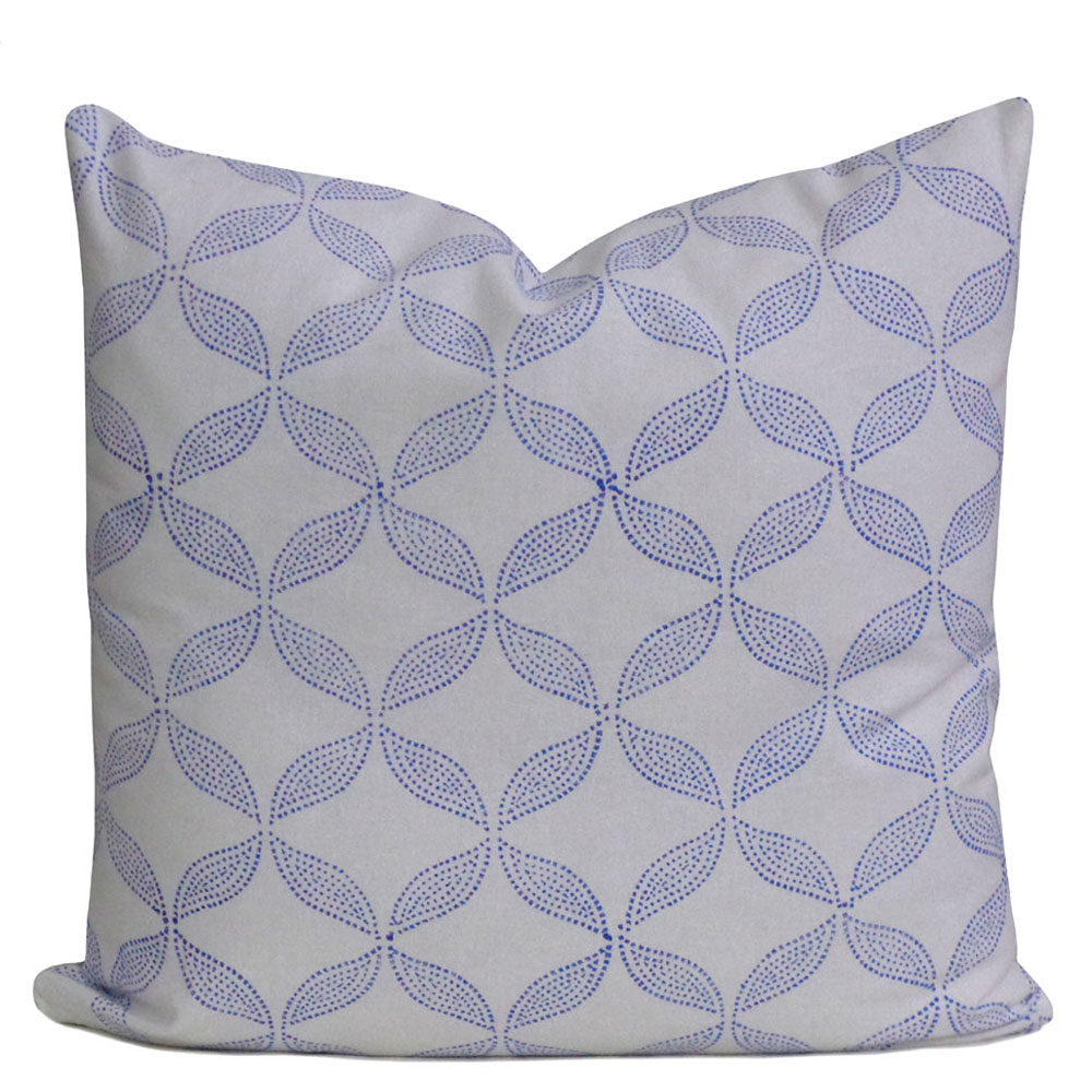 Hand Block Printed Cotton Cushion Cover 50x50 cms Dotty Leaves 208104