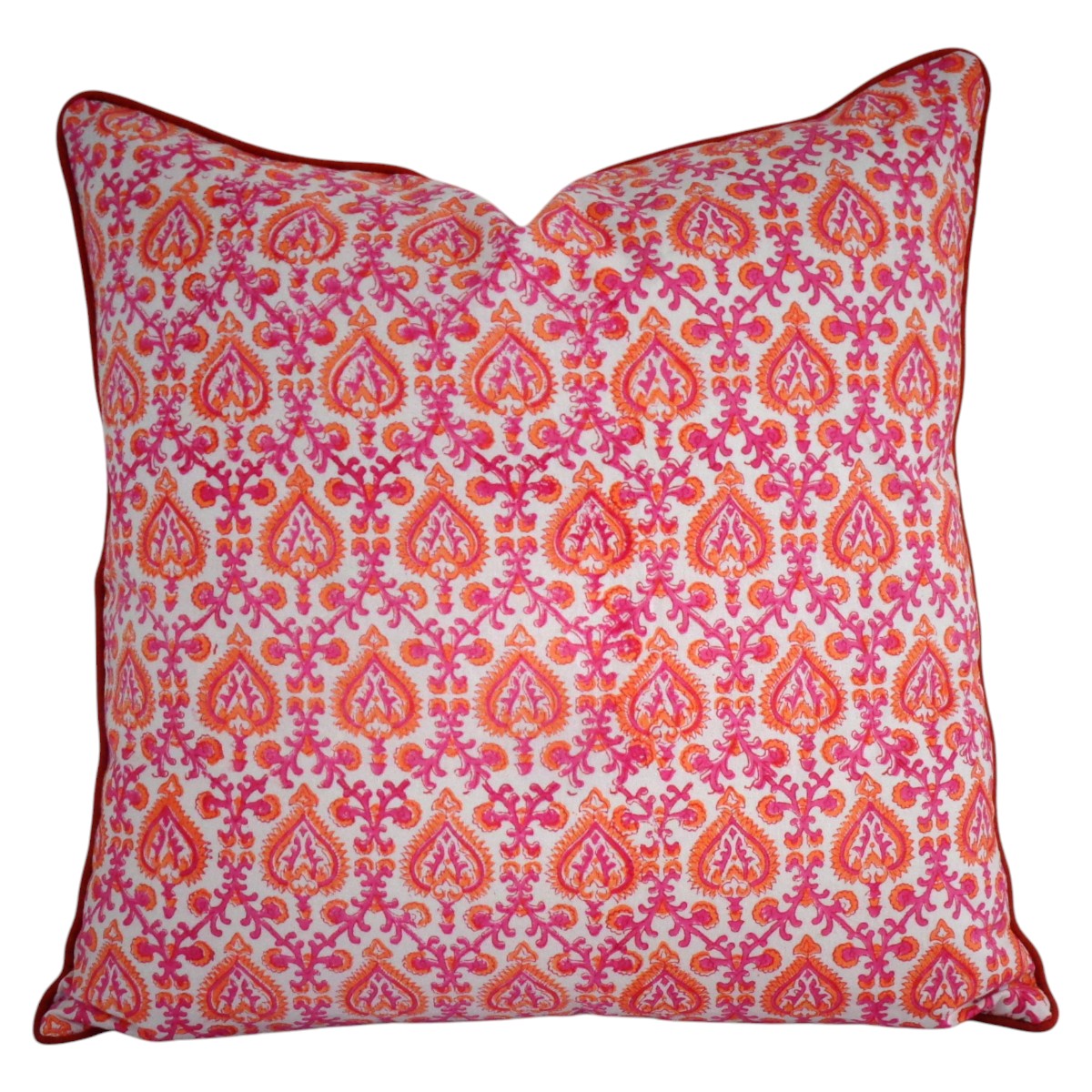 Piping Cushion Cover 50x50 cms CUSPP50X50 Mughal Pink Orange 202523