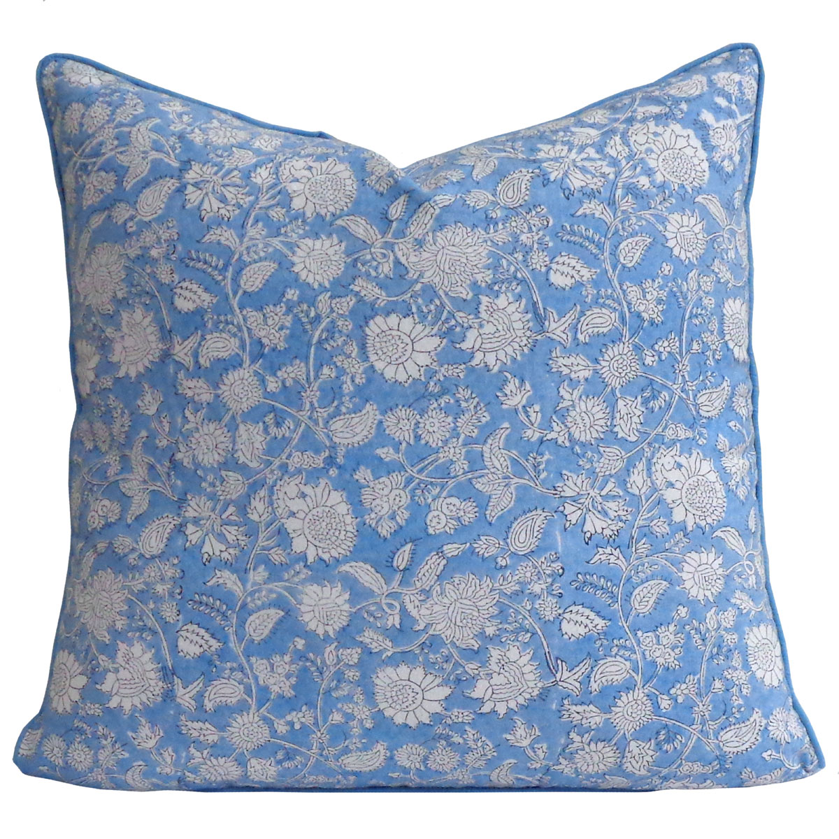 Piping Cushion Cover 50x50 cms Ever Flora Robbia Blue 203910