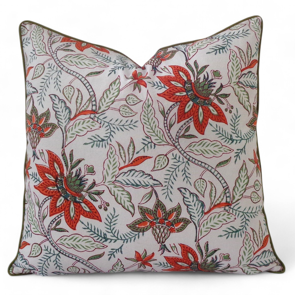 Piping Cushion Cover 50x50 cms Bossanova Green Open 393938