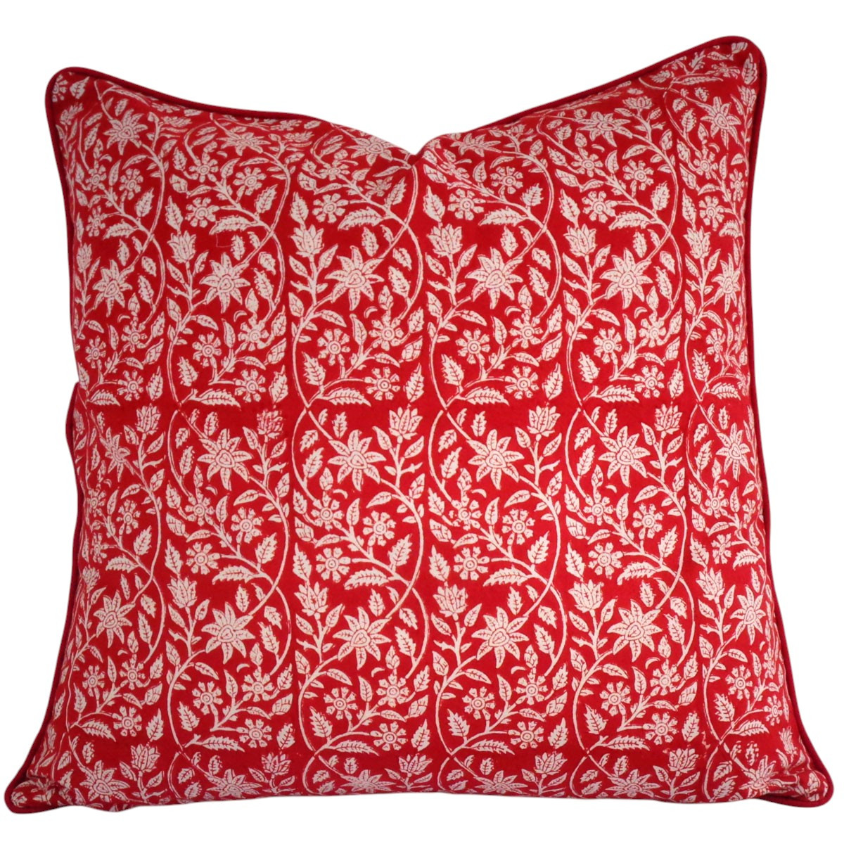 Piping Cushion Cover 50x50 cms Crimson Bloom 202408