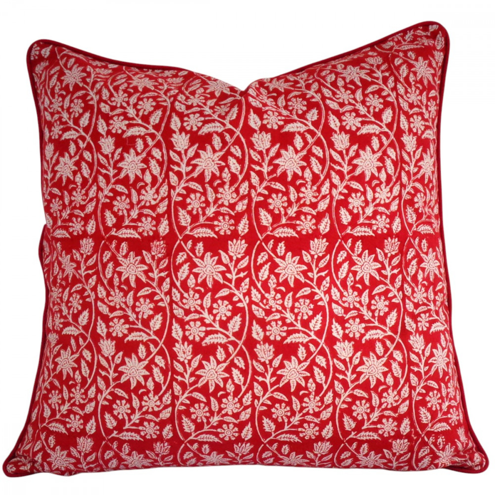Image of Piping Cushion Cover 50x50 cms | Crimson Bloom 202408