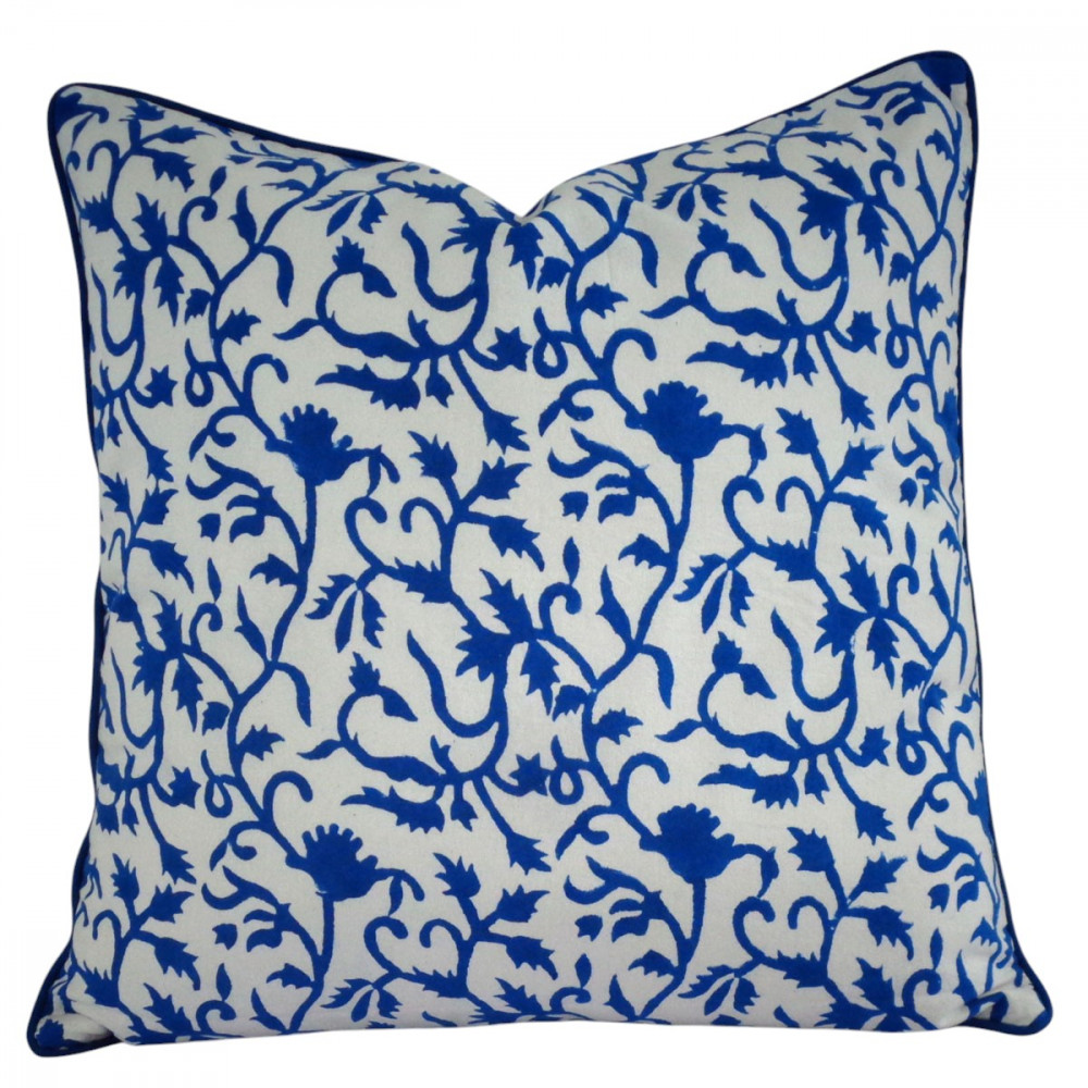 Image of Piping Cushion Cover 50x50 cms | Indigo Royale 202409