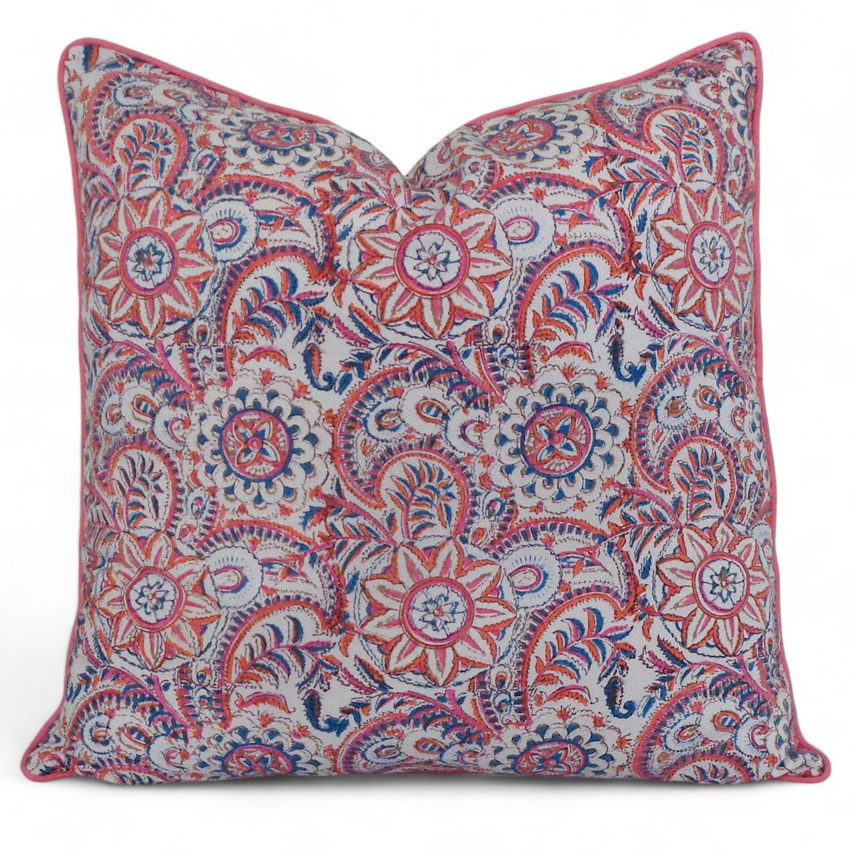 Piping Cushion Cover 50x50 cms Kusum Gulabi Jaal 106025