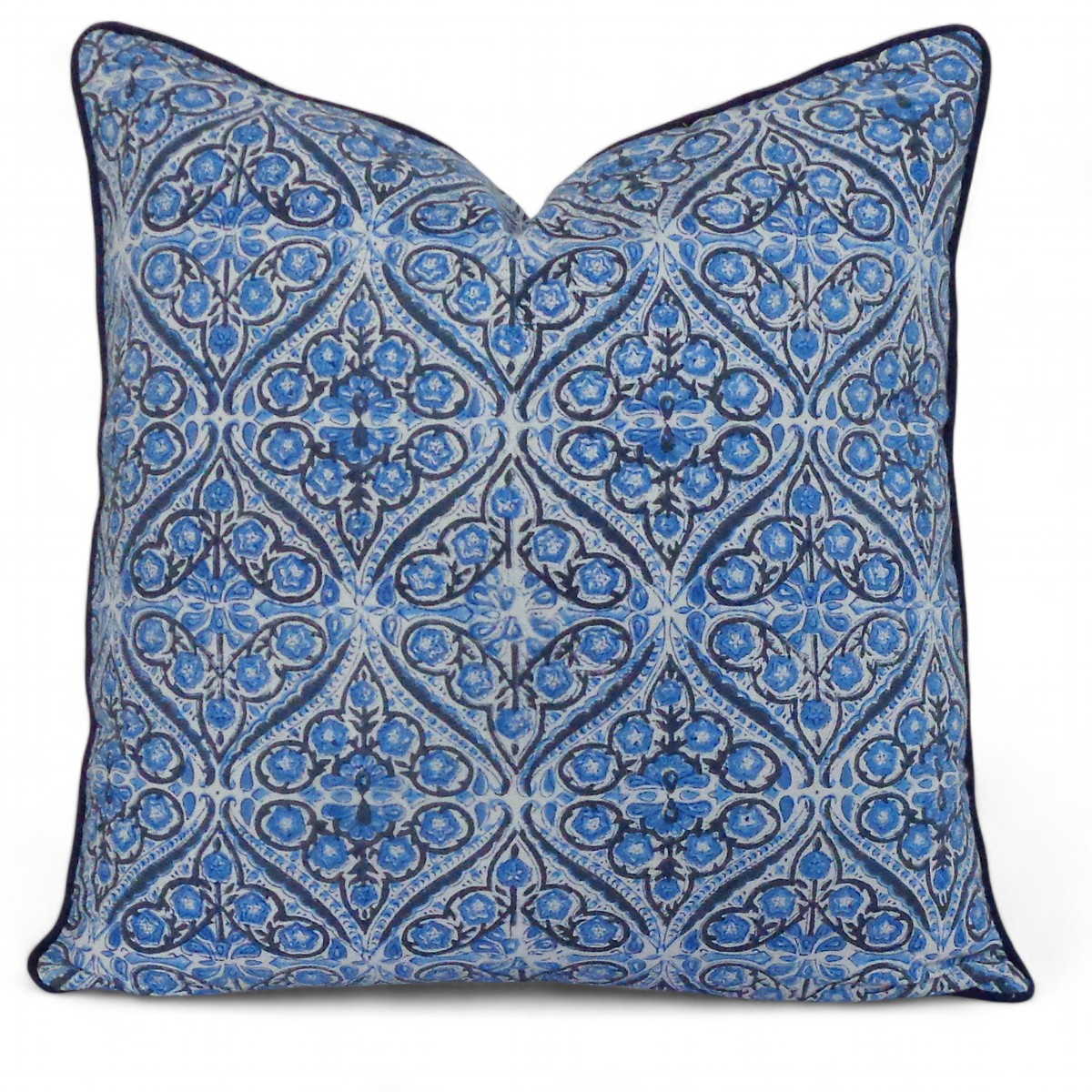 Piping Cushion Cover 50x50 cms Phool Chokri Nili 505055