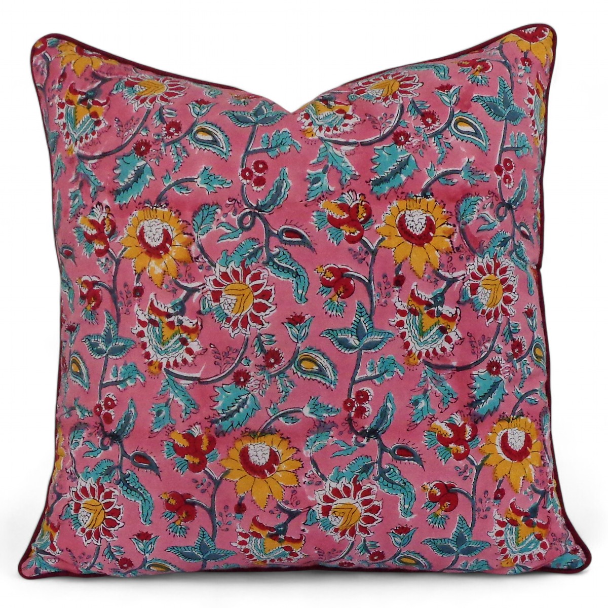 Piping Cushion Cover 50x50 cms Phuljhari Pink Gud 204756