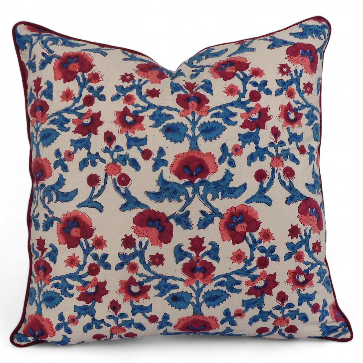 Piping Cushion Cover 50x50 cms Rukhsana Maroon Open 200854
