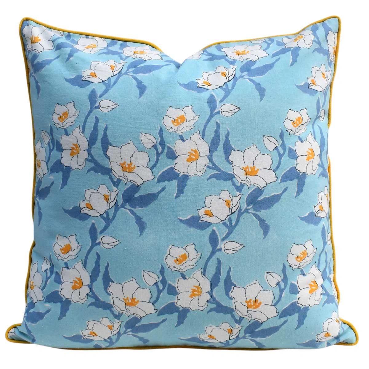 Piping Cushion Cover 50x50 cms   Camellia Blue Mist 260919