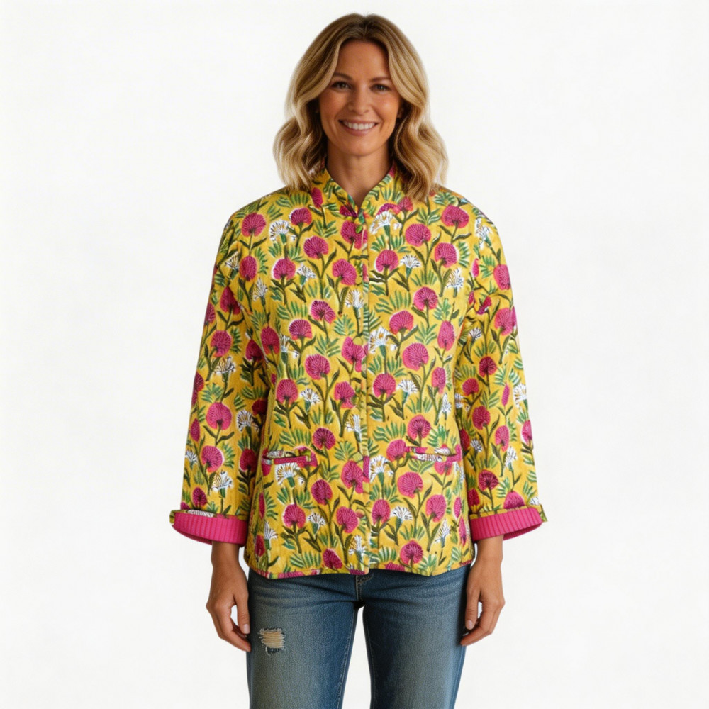 Image of Quilted Jacket Size Short Length : Desert Blossom Pink Gud 620632