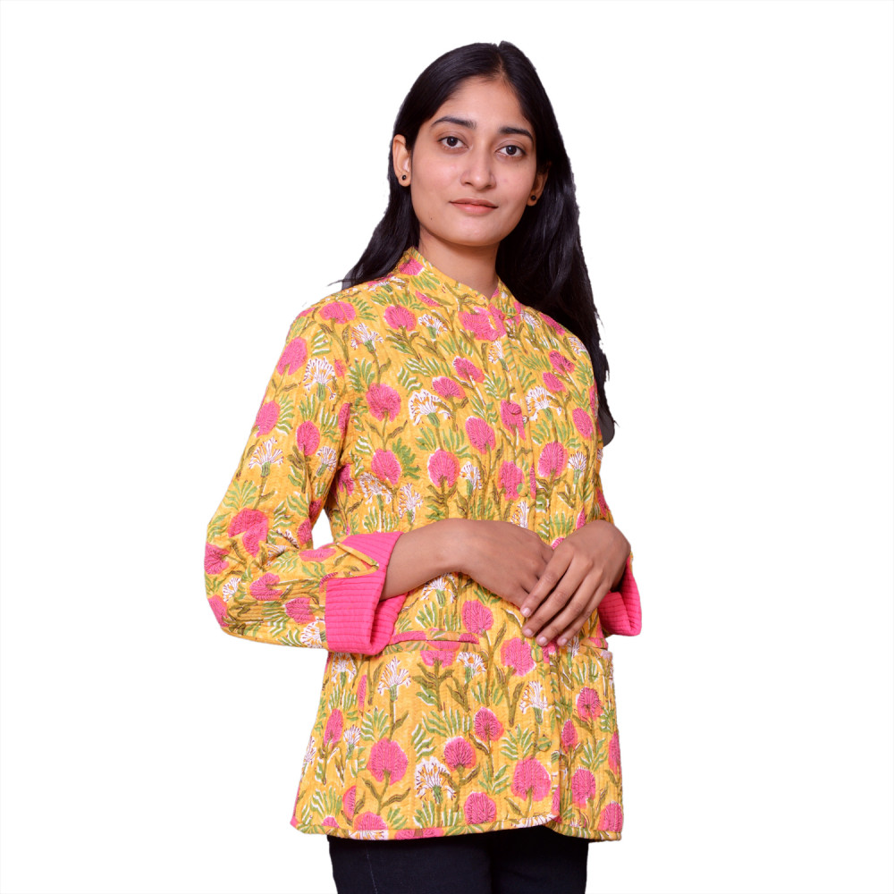 Image of Quilted Jacket Size Short Length : Desert Blossom Pink Gud 620632