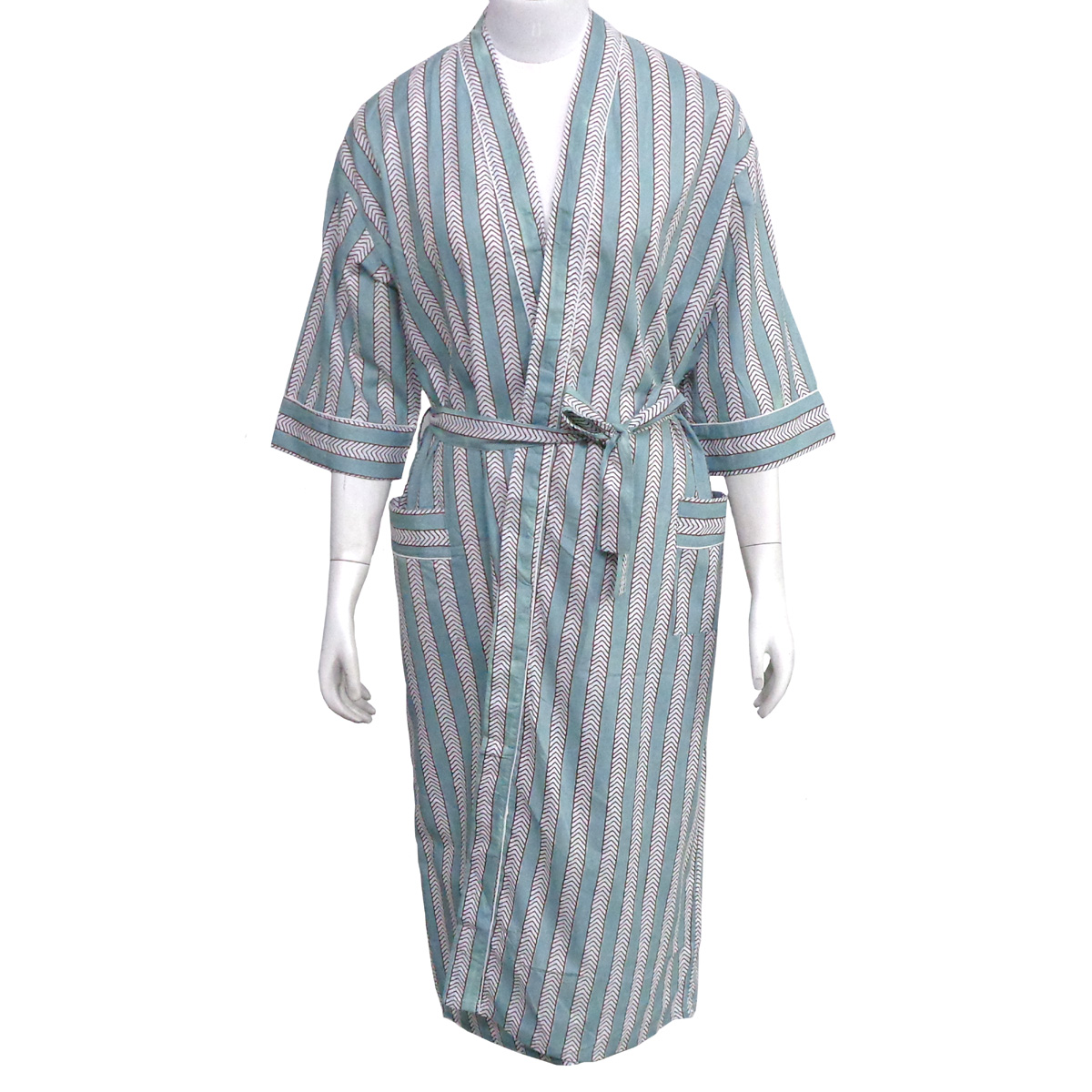 Indian Block-Printed 100 Cotton Kimono  Design 103859