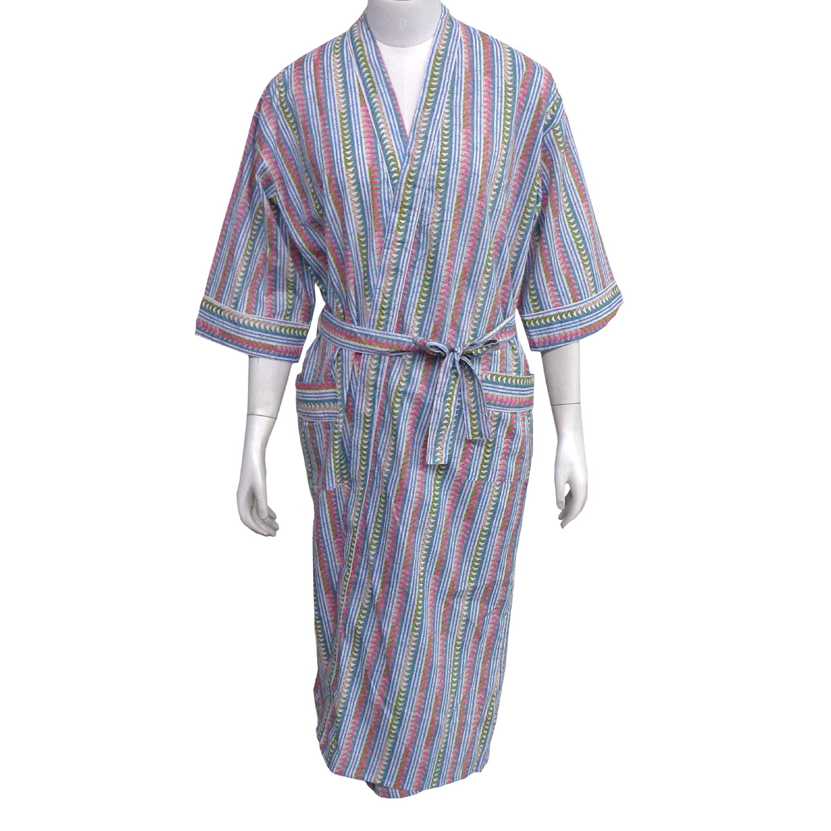 Indian Block-Printed 100 Cotton Kimono  Design 103867