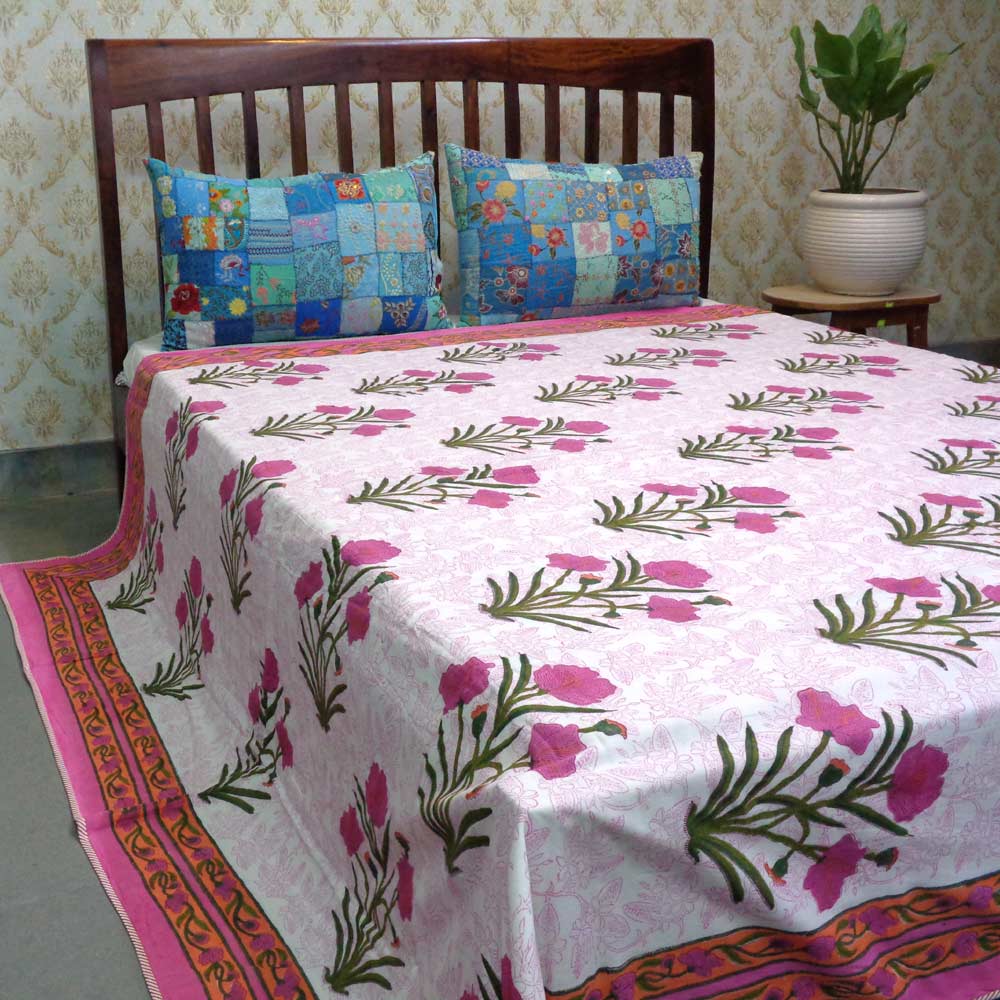 Hand Block Printed Cotton Dohar Queen Size 100660