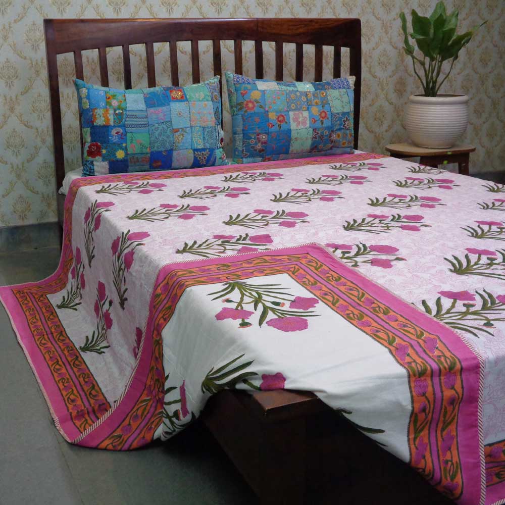 Hand Block Printed Cotton Dohar Queen Size 100660