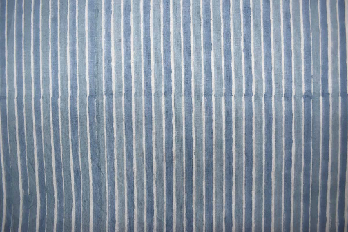 5 Yard Running Fabric Jaipur Block Printed Cotton 20 Sheeting Fabric Artichoke Stripe 262404