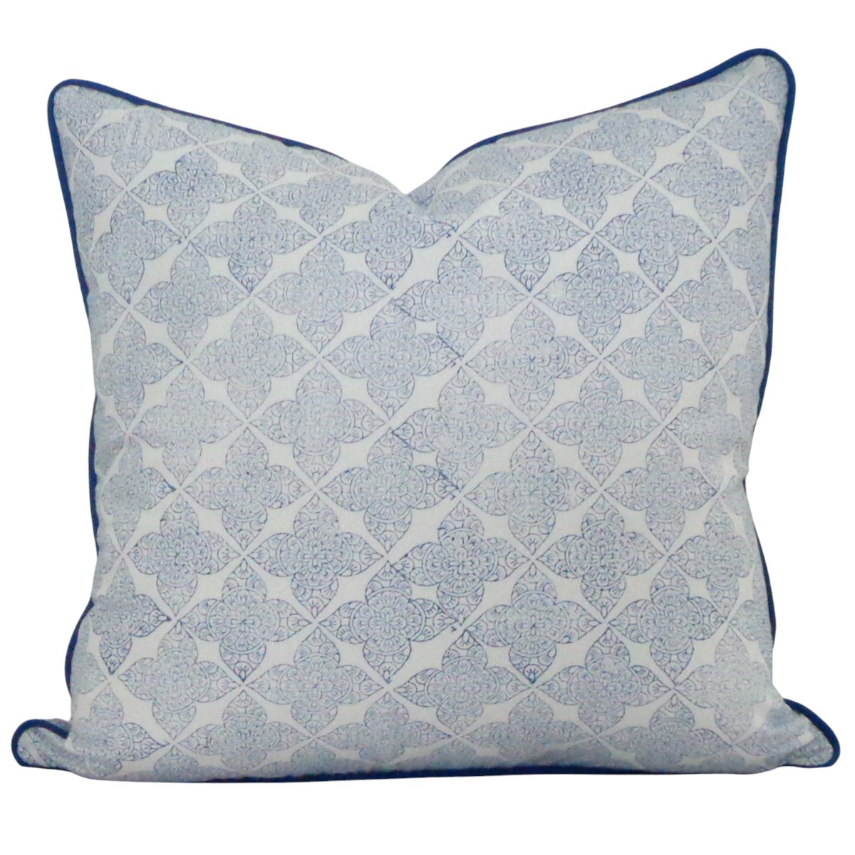 Piping Cushion Cover 50x50 cms Chokor Phool Blue 100588